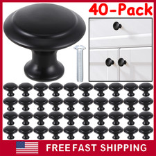 40Pack Matte Black Cabinet Knob Stainless Steel Zinc Alloy Mushroom Drawer Pulls