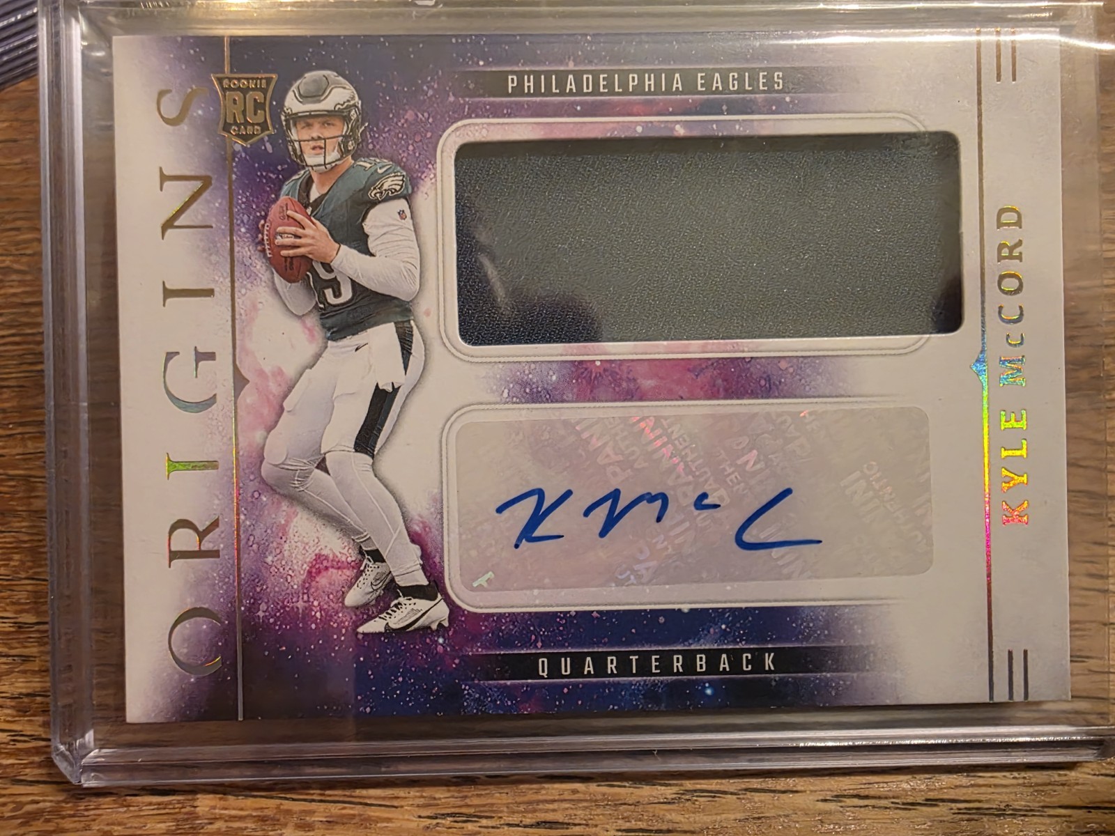 KYLE McCORD ROOKIE PATCH AUTO RC #RJJ-KMD 2025 PANINI ORIGINS FOOTBALL EAGLES 🦅