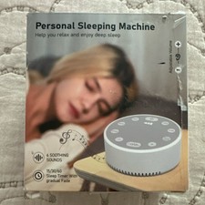 White Noise Machine, 6 Soothing Sounds, Sleep Timer, Mood Lights, Type C, White
