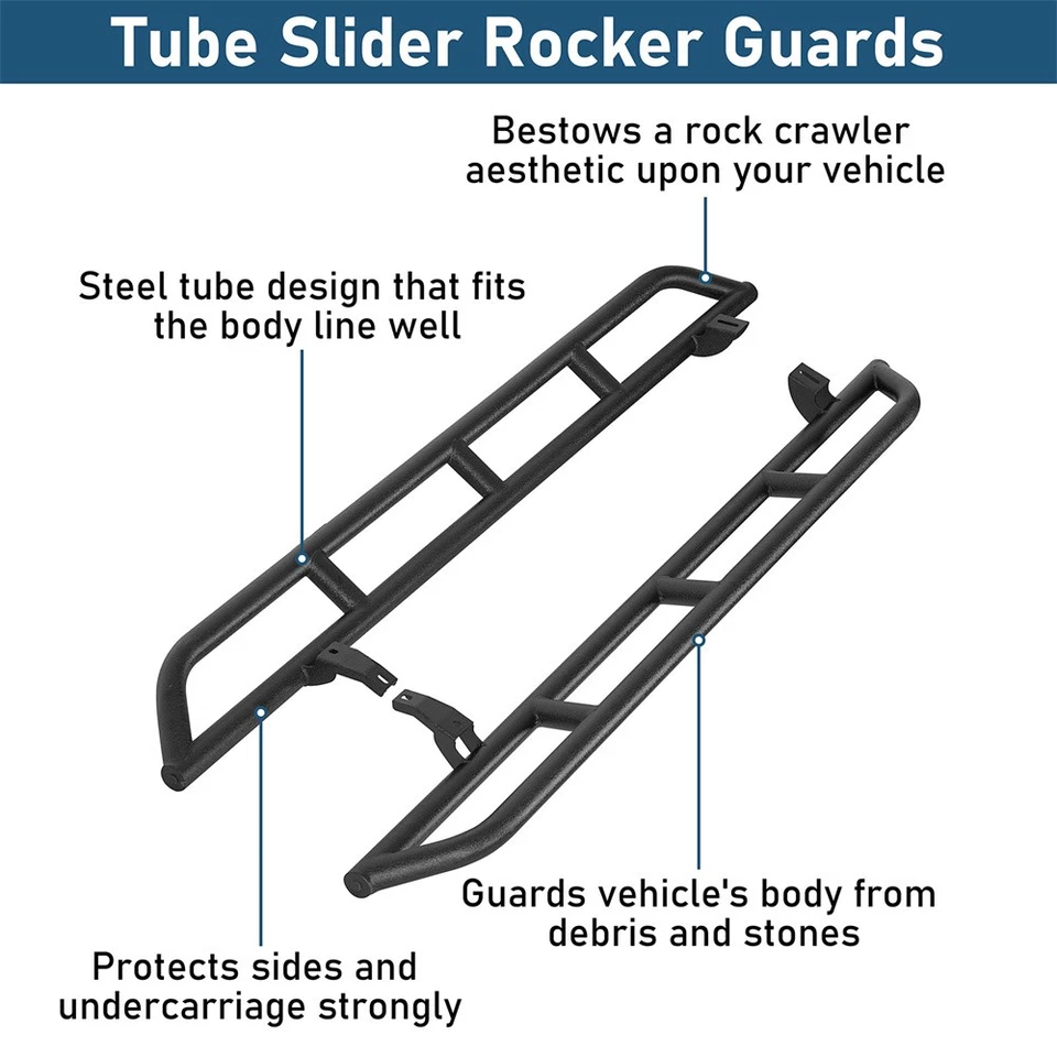 Steel Tube Slider Rocker Guards Side Step Nerf Bar for 2003-2009 Toyota 4Runner - Изображение 2 из 4