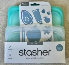 STASHER Sandwich & Snack Platinum Silicone STBND09 - NWOT