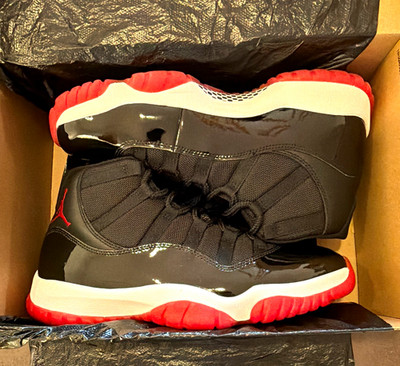 Jordan Air Jordan 11 Retro Bred Black/Red/White Patent Leather Men's