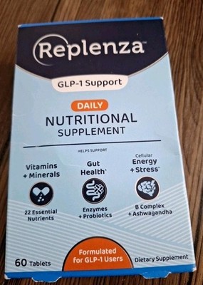Replenza Daily Nutritional Supplement 60ct GLP-1 Support  Exp:10/26
