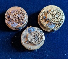 3 Uhrwerke Spindeltaschenuhr verge pocket watch England um 1770