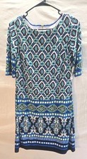 Eliza J Women's Size 2 Shift Dress 3/4 Sleeve Geometric New with Tags 