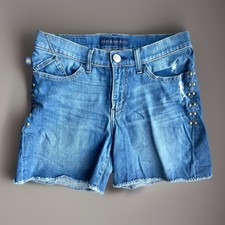 Rock Republic Bumpershoot Studded Denim Shorts Women s Sz 6 Distressed Biker