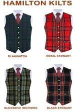 Argyle Prince Charlie Kilt Thistle Button Scottish Tartan Vest