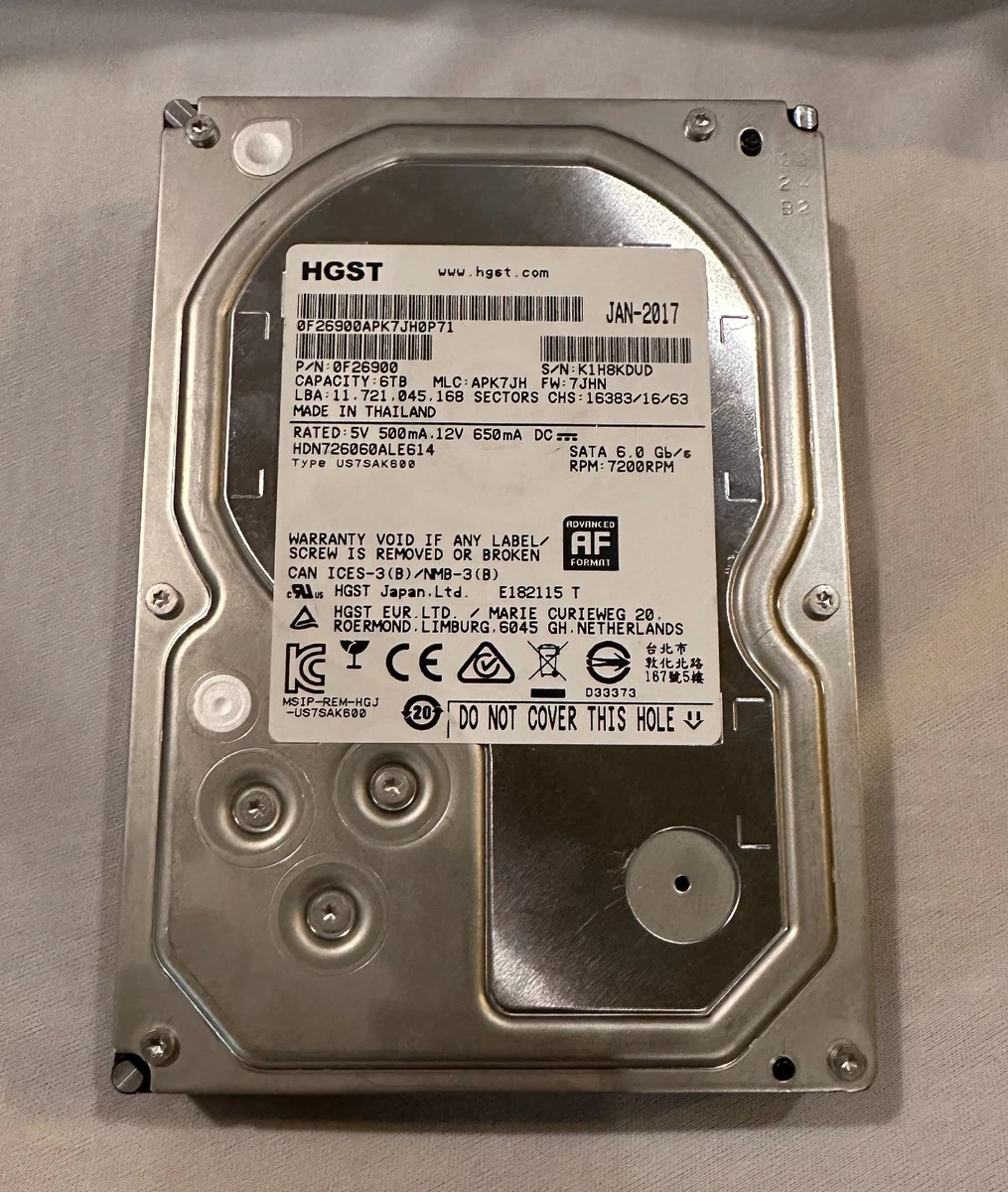 HGST Internal Hard Disk Drives 6 TB Storage Capacity for sale | eBay
