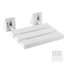 VEVOR Foldable Shower Seat Wall Mounted Folding PP Shower Bench 220LBS Loading