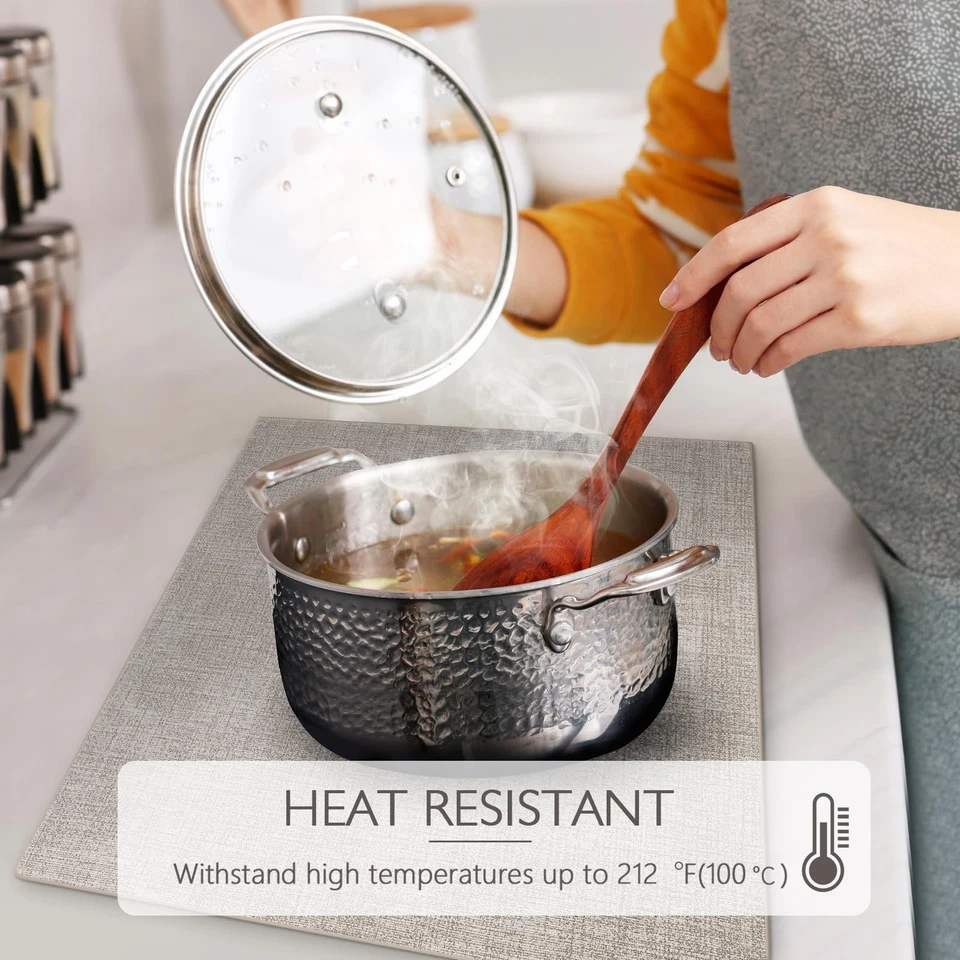 Faux Leather Placemats Set of 6 Washable PU Table mats for Kitchen Table - He... - Image 2 of 4