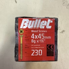 Bullet Wood Screws 4x45mm Self Countersunk Zinc Yellow Passivated 230 Qty
