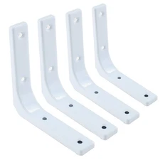 4 PCS Wall Shelf Bracket, 4 x 4 Inch White Floating Shelf Support Bracket , D...