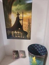 NEW AMC WICKED Movie Promo POPCORN TIN Elphaba 130 oz  HTF + 2 Pins + Poster