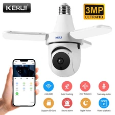 KERUI 3MP Wireless Outdoor Home Bulb Camera 2.4G WiFi Light Bulb Security Camera