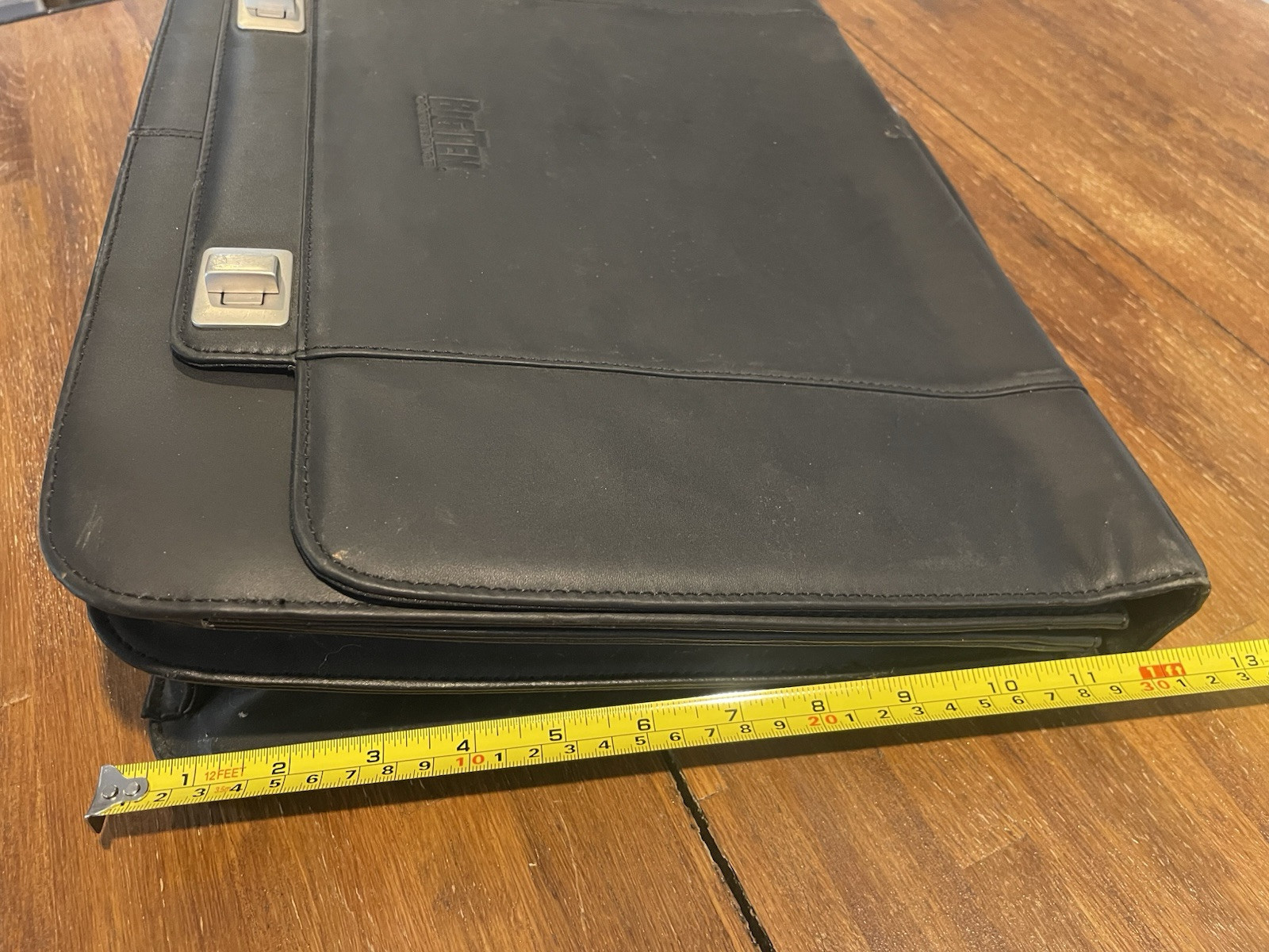 Big Ten Black Leather Folder Computer Travel Busi… - image 6