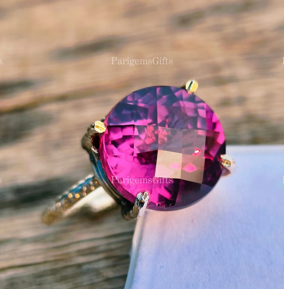 Anello di fidanzamento da donna in argento sterling regolabile con zaffiro viola - Immagine 4 di 4