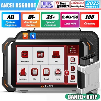 ANCEL DS600BT Diagnostic Tool Full System Bidirectional OBD2 Scanner CANFD&DoIP
