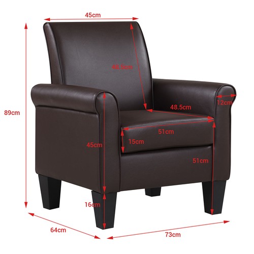 Ohrensessel Modern Sessel Clubsessel Lesesessel TV-Sessel Relaxsessel Kunstleder - Bild 11 von 13