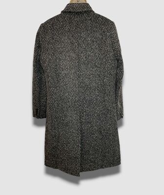 $795 Twenty Montreal Men's Gray Drummond Chevron Wool Overcoat