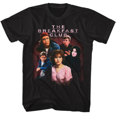 BREAKFAST CLUB ブラック Tシャツ The Breakfast Club Color Group Photo by Lockers Black T