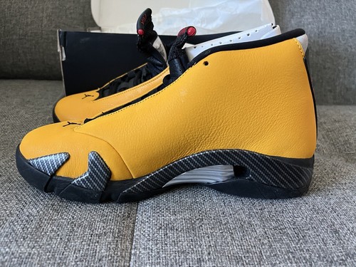 Jordan 14 Retro Reverse Ferrari High Top Sneakers University Gold Sz 7 No Box - Picture 2 of 8