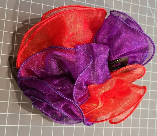 Red Hat Ladies - Red & Purple Chiffon Hair Claw or Fascinator - Picture 5 of 9