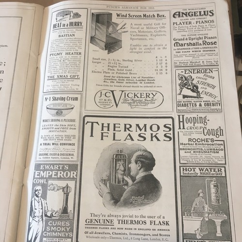 ANTIQUE PUNCH ALMANACK 1915 Rare Scarce WORLD WAR Cover Magazine "AS-IS" - Foto 14 di 17