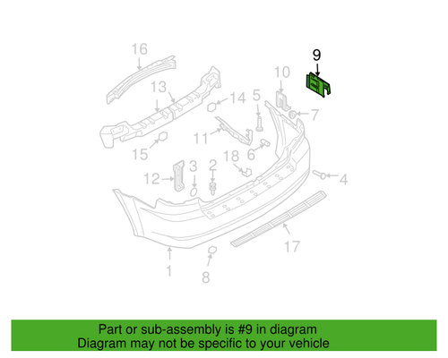 2003-2006 Kia Sorento Rear Bumper Cover Mount Plate Left Hand OEM 97530-3E000 - Picture 4 of 4