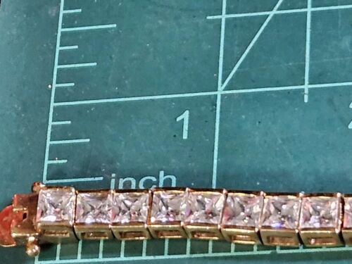 Vintage Gold Tone Clear CZ Tennis Bracelet 7" - 第 12/12 張圖片