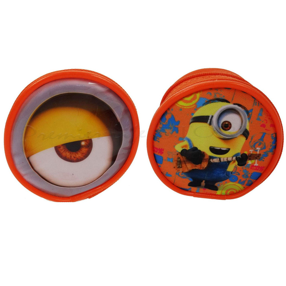 Minions Despicable Me Orange Round Coin Pouch Purse Official Wallet Coin Carry