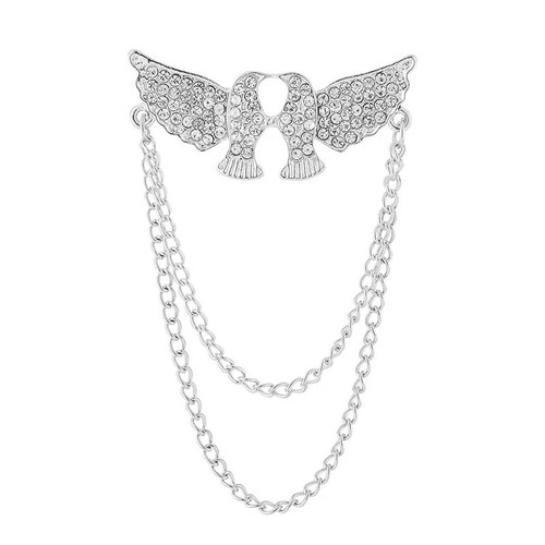 Royal Crown Shirt Wedding Suit Mens Accessory Collar Clip Chain Brooch Lapel Pin - Picture 26 of 37