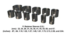 MAINSPRING RETAINER SLEEVE SET - 11 PIECES - HIGHEST QUALITY WITH BEVELED EDGES
