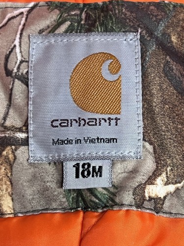 Carhartt Realtree Camo Infant Toddler 1 piece Snow Suit Size 18 Months Insulated - 第 7/10 張圖片