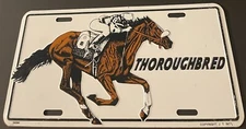 Thoroughbred Horse Racing Booster License Plate 8 Horses Equestrian Derby Jockey