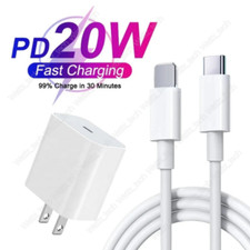 Bulk Lot 20W PD Fast Charger Cube USB C Cable For iPhone 14 13 12 11 Pro Max XR