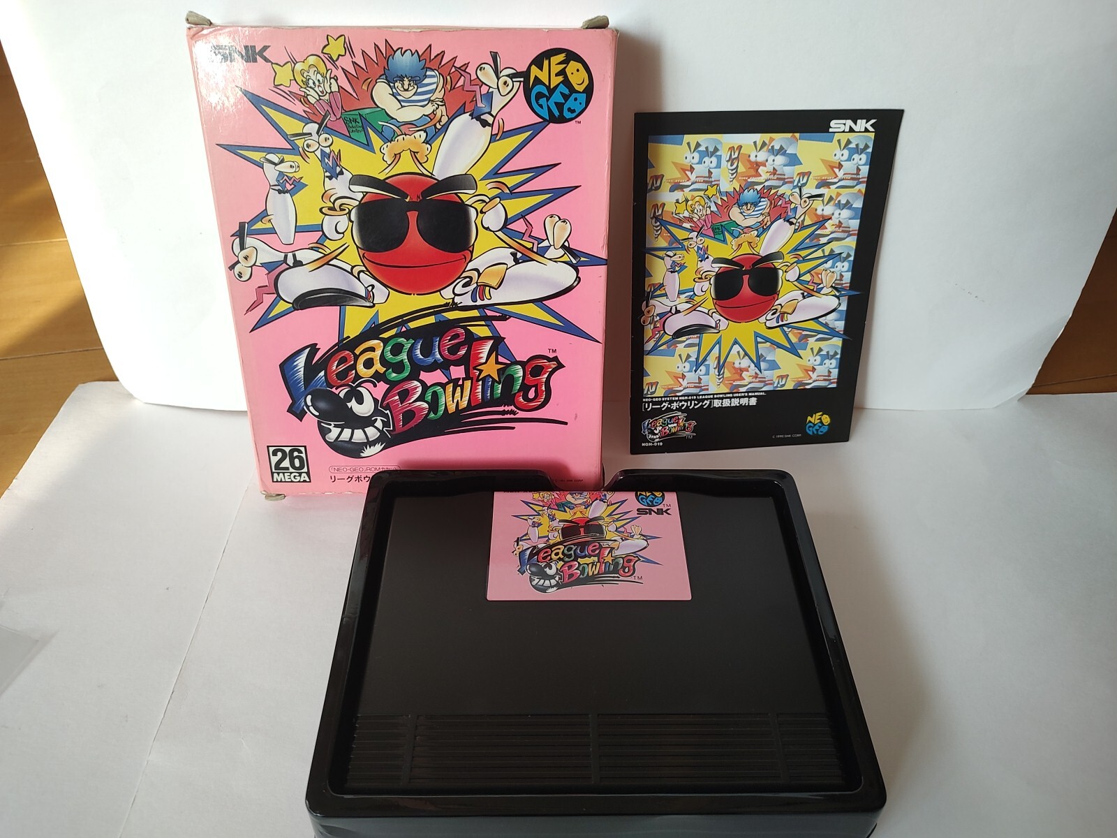Cartouche League Bowling SNK NEO GEO AES, Manuel En Boîte, Testé, Japon-e1111-