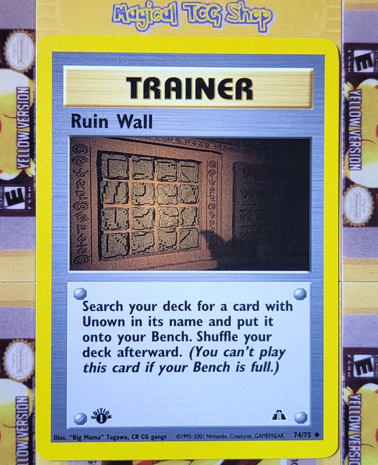 Pokemon Ruin Wall Neo Discovery 1st Edition Trainer Uncommon 74/75 WOTC 2001 NM