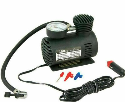 MINI LUFTKOMPRESSOR 12V 300 PSI TRAGBARE ZIGARETTE AUFBLASBAR FAHRRAD KUGEL AUTO REIFEN