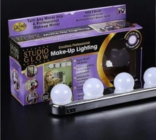 Studio Glow Vanity Make Up Light Cordless Portable Design Stay-Cool Bulbs