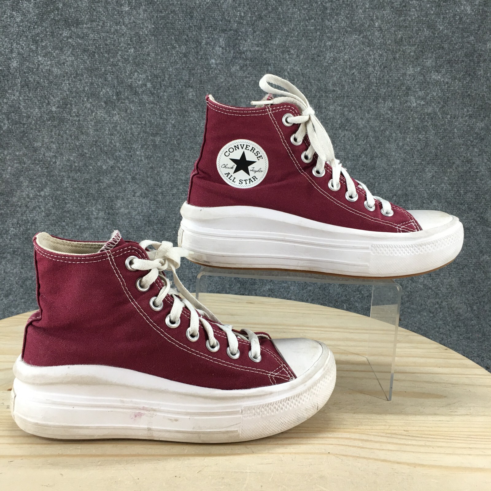 Converse Shoes Womens 7.5 Chuck Taylor All Star Move Hi Sneaker Burgundy A02430C Converse Shoes Womens 7.5 Chuck Taylor All Star Move Hi Sneaker Burgundy A02430C