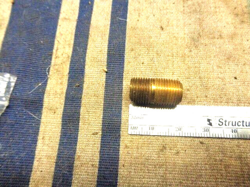 Brass Threaded Nipple Connector, New.  1/8 NPT Both Ends.  3/4" long