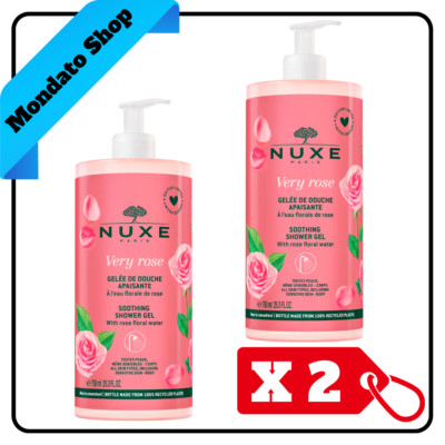 NUXE VERY ROSE 750ml BERUHIGENDES DUSCHGEL SPENDER DUSCHGEL (X2)