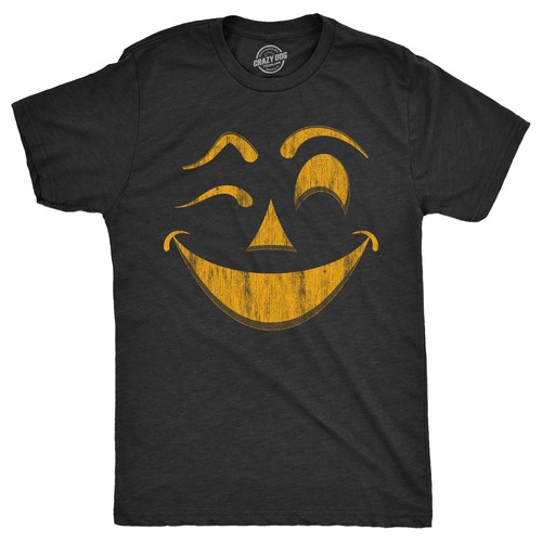 Mens Winky Warren Pumpkin T Shirt Funny Halloween Jack O Lantern Unsettling