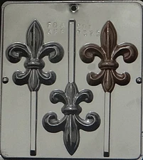 Fleur de Lis Lollipop Chocolate Candy Mold  3375 NEW