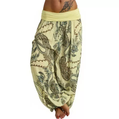 Plus Size Womens Boho Yoga Casual Baggy Hareem Trousers Gypsy Hippie Harem Pants - Picture 12 of 19
