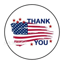 THANK YOU AMERICAN FLAG ENVELOPE SEALS LABELS STICKERS FAVORS
