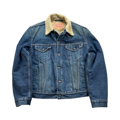 Levi's 71550 Sherpa Jacke Jeansjacke Gr. M Jeans Jacket warm Fell Gefüttert TI1