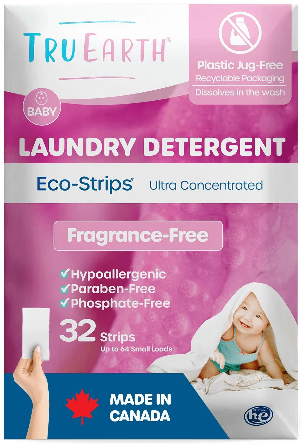 Hypoallergenic Eco Laundry Detergent Strips for Babies 32 Count Fragrance Free
Opens in a new window