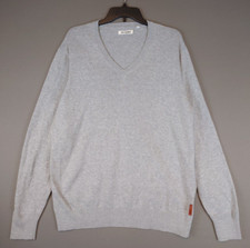 Ben Sherman V Neck Long Sleeve Pullover Sweater Gray Men's Size XL 100 Cotton