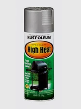 RUST-OLEUM High Heat Spray Paint BBQ Silver Stops Rust Stoves Grills Engines